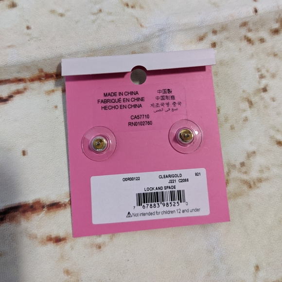🆕 Kate Spade Lock & Spade Pave Lock Earrings - Picture 7 of 7